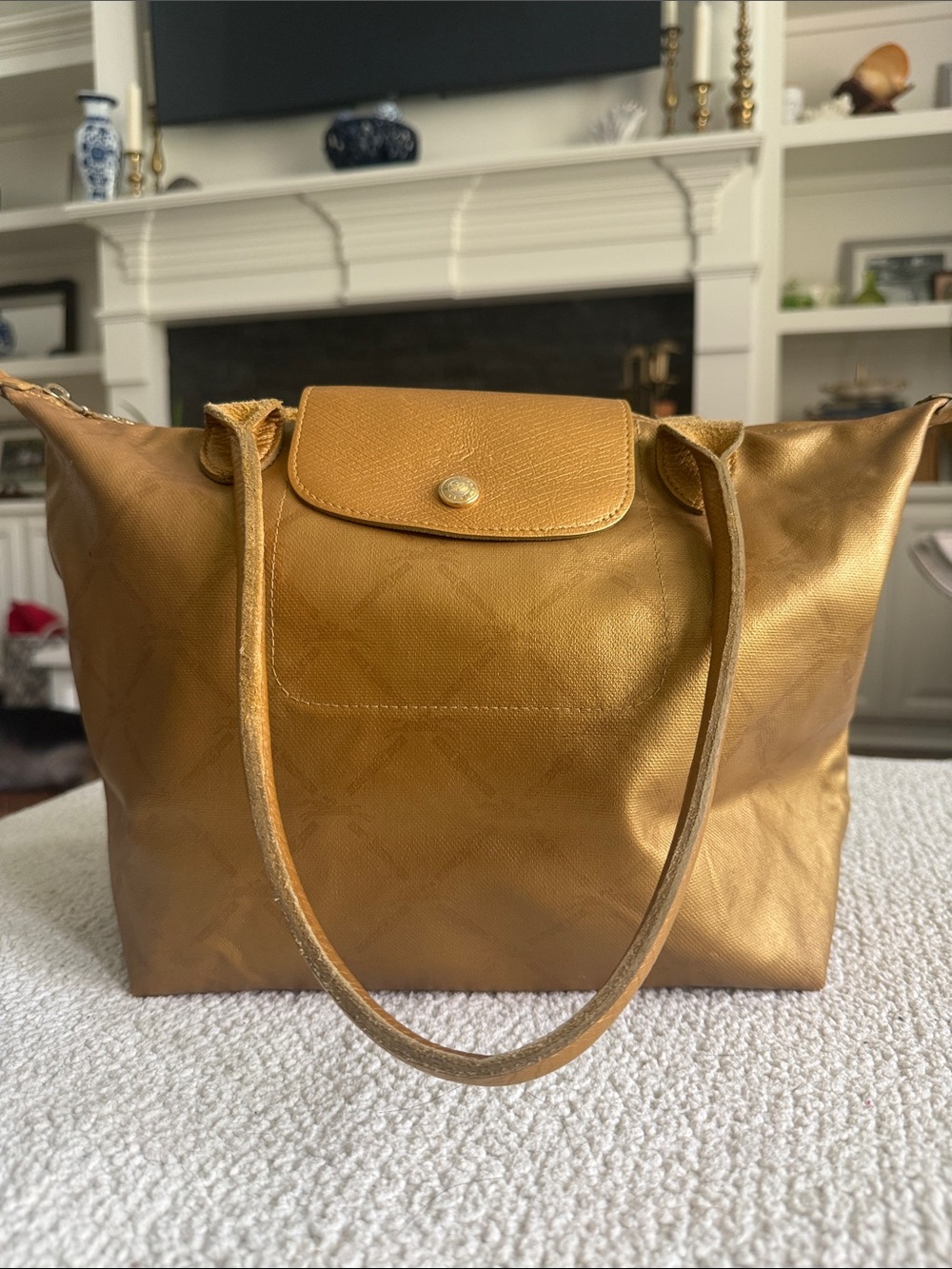 Longchamp Gold Tote Bag